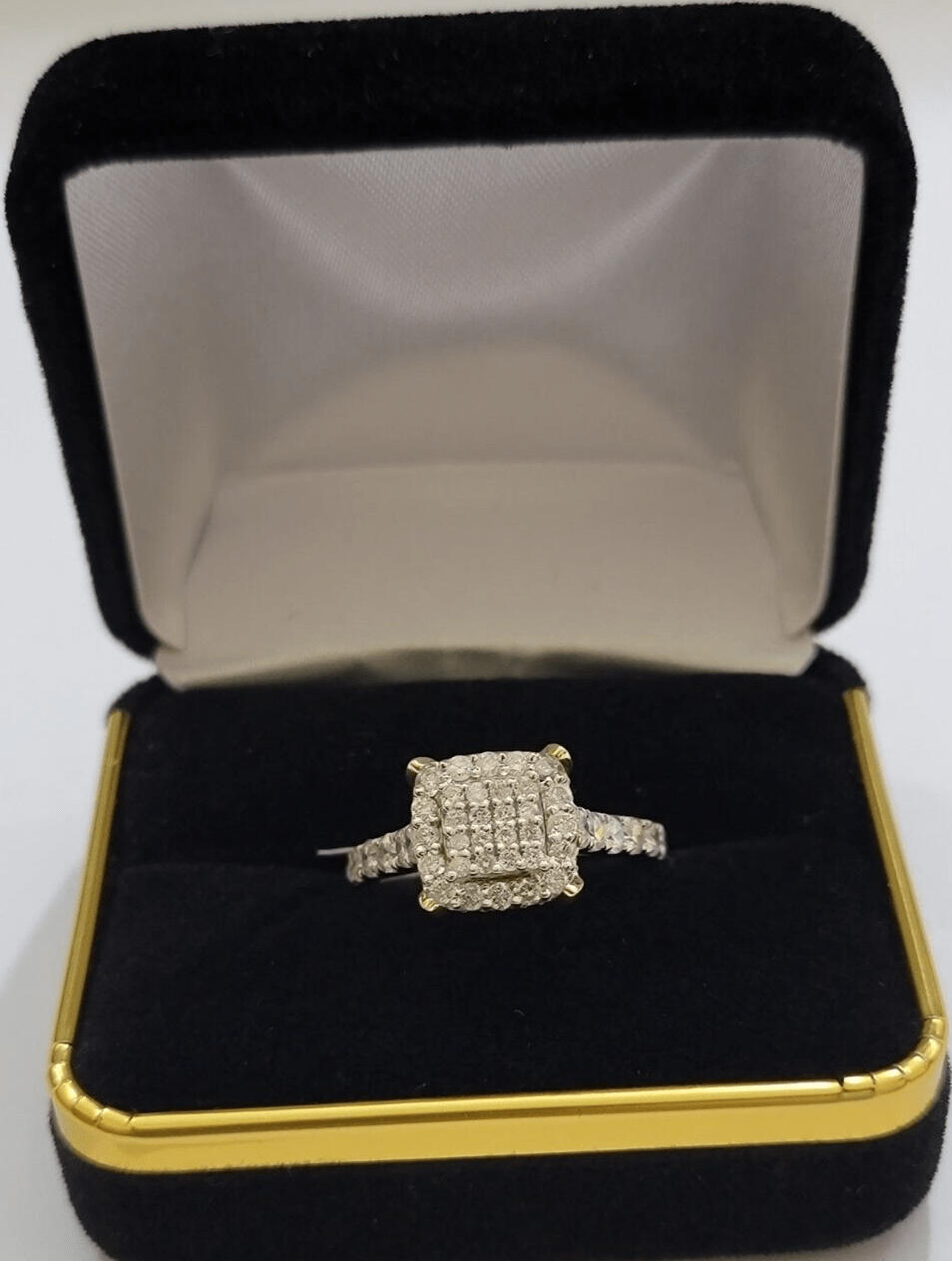 Real 10k Yellow Gold 1.35CT Diamond Ring Women Band Natural Genuine Wedding SALE - GoldenlinQ